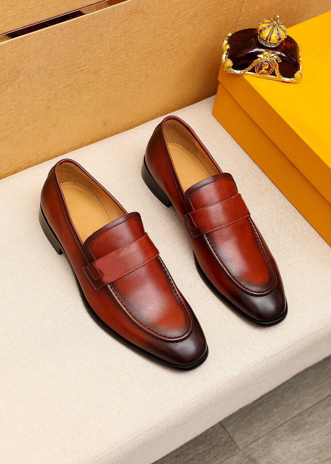 2023 Mens Business Party Wedding Dress Shoes Men Brand Designer Formal Genuine Leather Oxfords Male Outdoor Walking Loafers Size 38-45