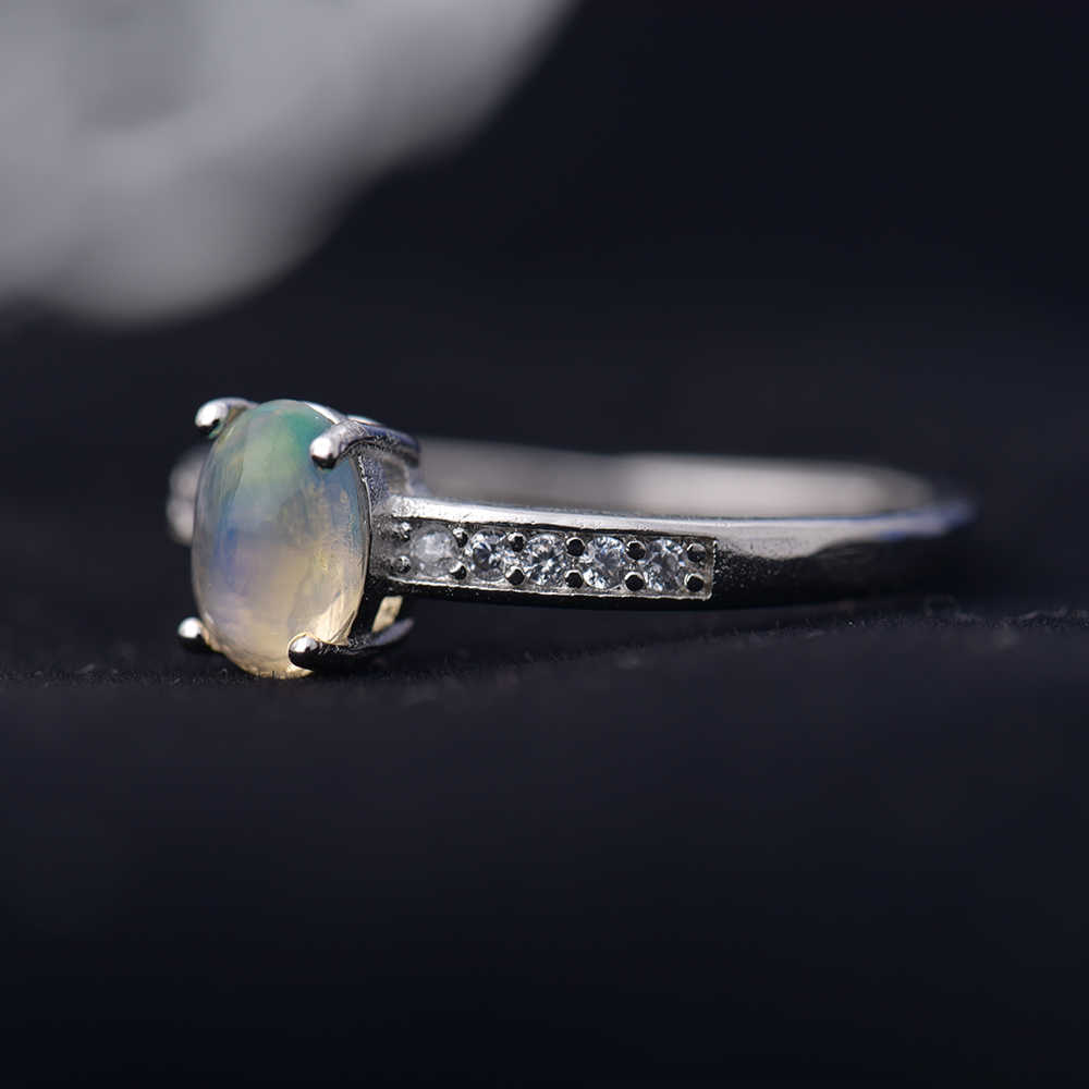 Klusterringar itsmos opal diamantringar zirkon fin eld färgglad opal ring för kvinnor lyx silver naturliga opal band jubileum present g230228