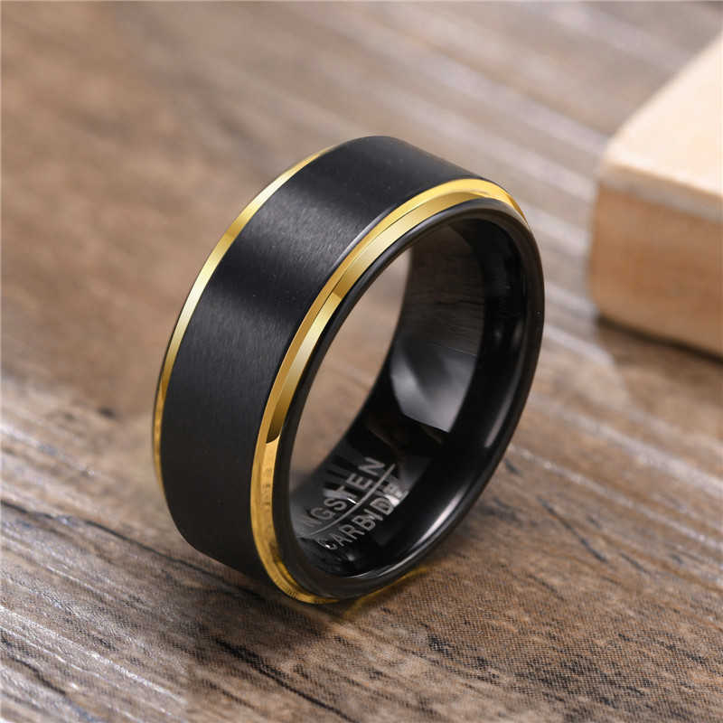 Cluster Rings Zorcvens Simple Fashion Borsted Tungsten Rings Classic Gold Color Couple Ring for Women and Men Wedding Engagement Jewelry G230228