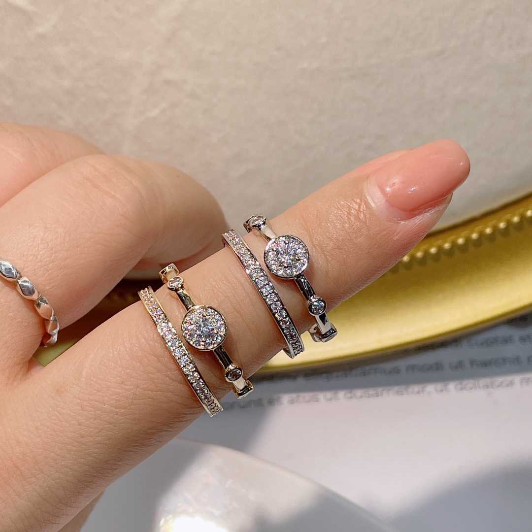 Cluster Rings Luxury Elegant Brasile Anelli impilabili iniziali le donne Wedding AAA CZ Finger Adjust Round Ring Beach Jewelry j2130 G230228