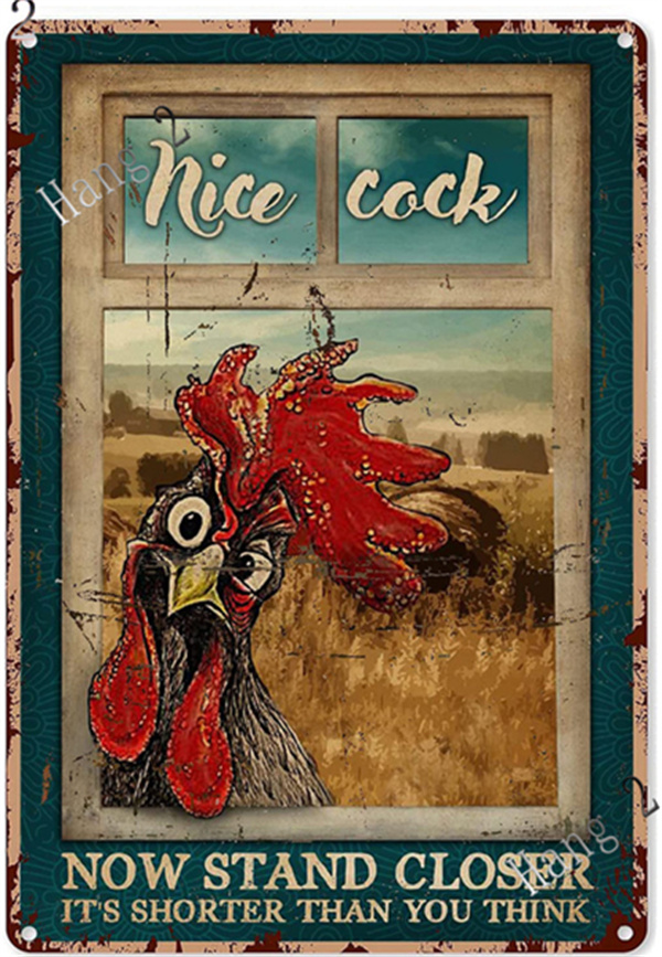 Funny Chicken Coop Art Painting Tin Sign Chickens lento em jogo Cuidado Vintage Aviso de frango Sinais de lata de metal para a Farmhouse Gate Fence Wall Decor Tamanho 30x20cm W02