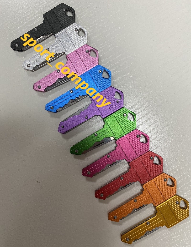 Mini Folding Knife Outdoor Gadgets Key Shape Pocket Fruit Knife Multifunctional Keychain Knife Saber Swiss Self-defense Knives EDC Tool Gear