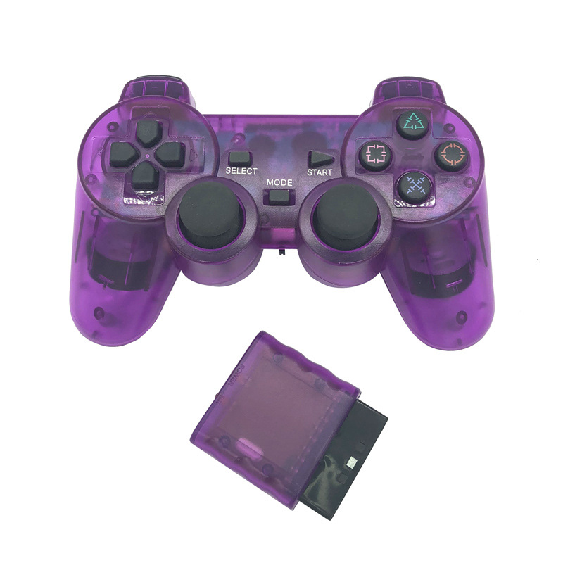 2.4G Беспроводная связь для игрового контроллера PS2 Прозрачный джойстик Джойстик для консоли PS2 Геймпад белая коробка упаковка
