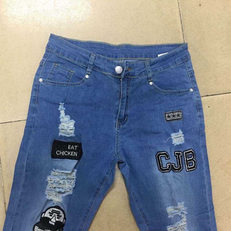 Jeans pour hommes décontracté Slim Fit élastique moto y2k cassé crayon pantalon quatre saisons bleu nouveaux hommes Y2303