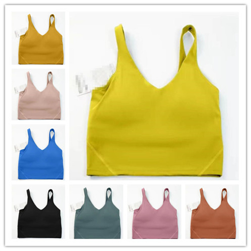 Наряд йоги Lulu Lemons U тип спинка выравнивать танк -топы спортивная одежда Женщины повседневные бег обнаженные спортивные бюстгальтеры.
