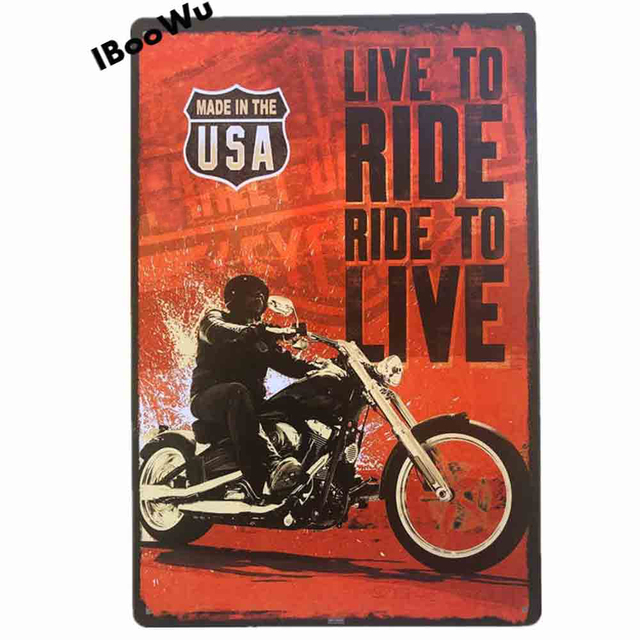 Motorrad Poster Vintage Bus Retro Metall Zinn Plaque Zeichen Platte Pub Bar Garage Home Wand Dekor 30X20cm W03