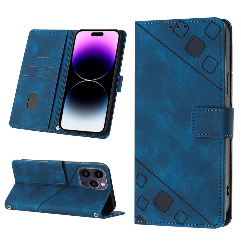 Business Leather Wallet Cases for iphone 14 pro max 13 mini 12 11 touch7 6 7 8 XR XS ID Card Slot Print Hand Feeling Skin Feel Book Flip Cover