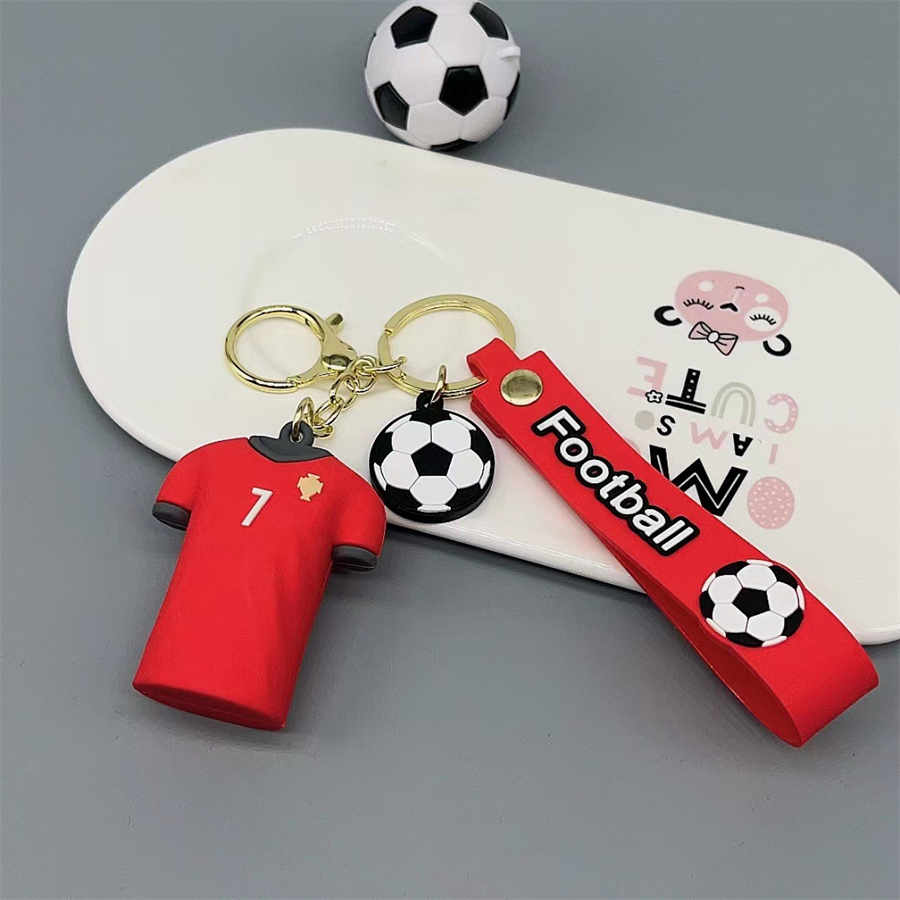 Anime Soccer Star Peripheral Characters Figures KeyRing Cute Keyschain Jersey Cartoon Bag Charms Decorations