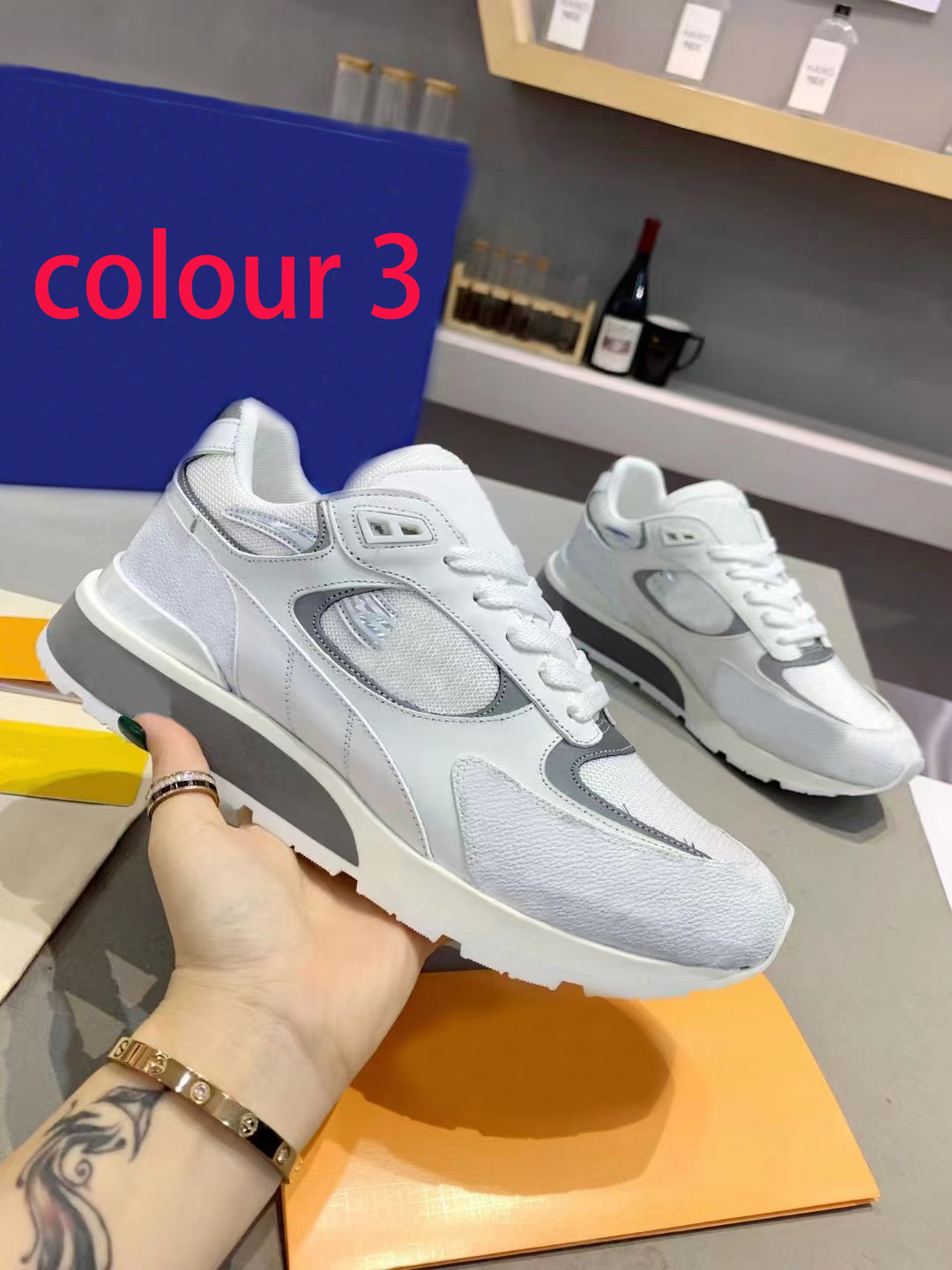 Thick soled Casual shoes designer shoe women Travel leather lace-up sneaker cowhide fashion lady Flat Running Trainers Letters platform men gym sneakers size 36-42-45