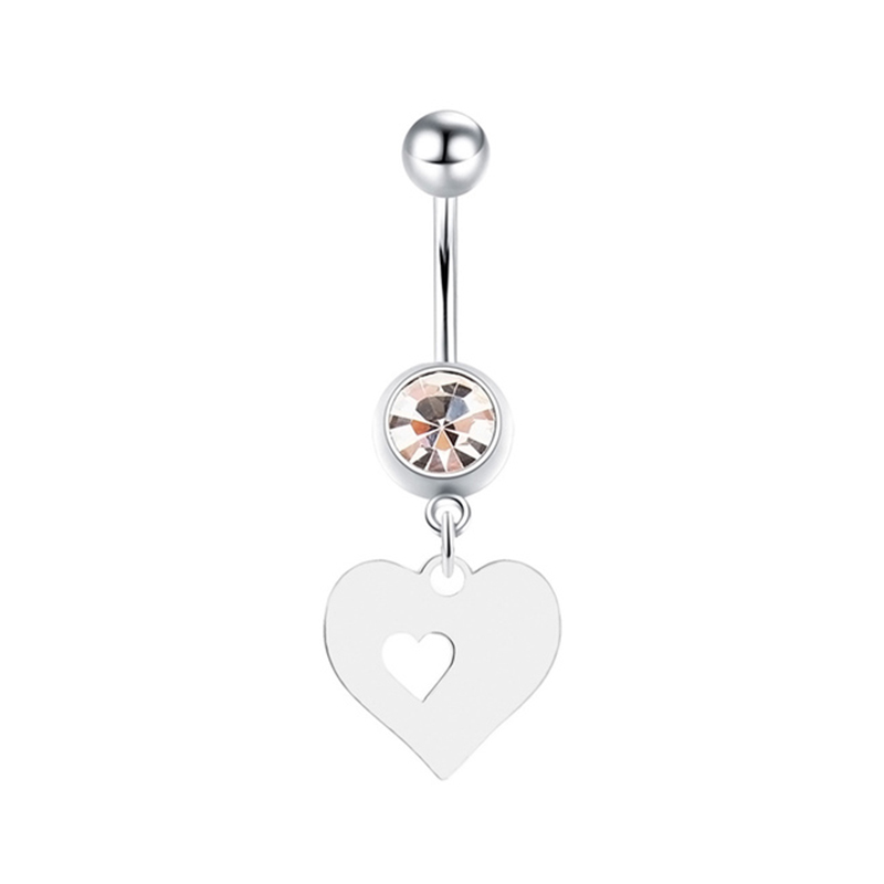 Heart Hollow Navel Ring Body Piercing Drop Dangle Body Belly Piercing Belly Navel Ball Clip Navel Ring Nave Clip
