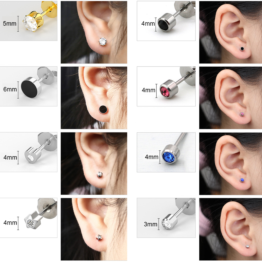 1/2/4 pièces jetable stérile oreille Piercing unité Cartilage Tragus Helix Piercing pistolet pas de douleur perceur outil Machine Kit goujon bijoux