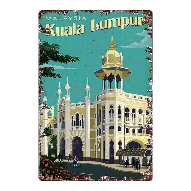 Bali Maleisië Travel Metal Poster Vintage Metal Tin Sign Landschap Shabby Tin Plates Plaque Retro Iron Painting Man Cave Decoratie Huis Wall Decor Maat 30x20cm W01