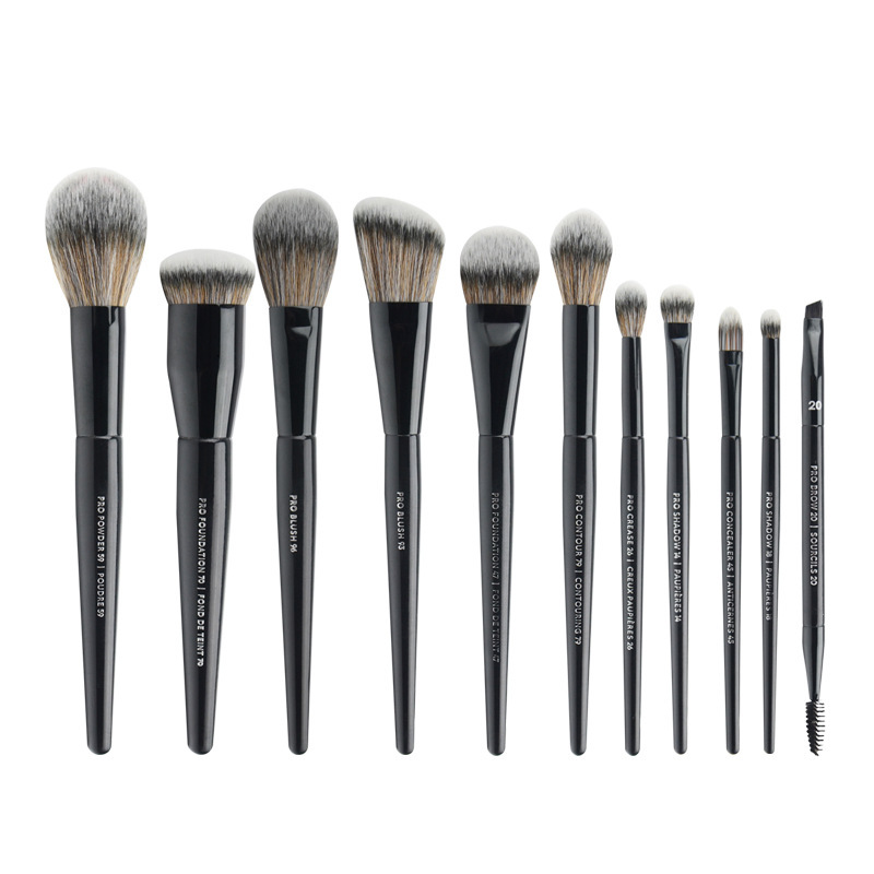New Black Makeup Brushes Set - Cerdas sintéticas suaves Beauty Face Eye Foundation Powder Blush Eye Shadow Higlighter Shape Contorno Cosméticos Herramientas de mezcla