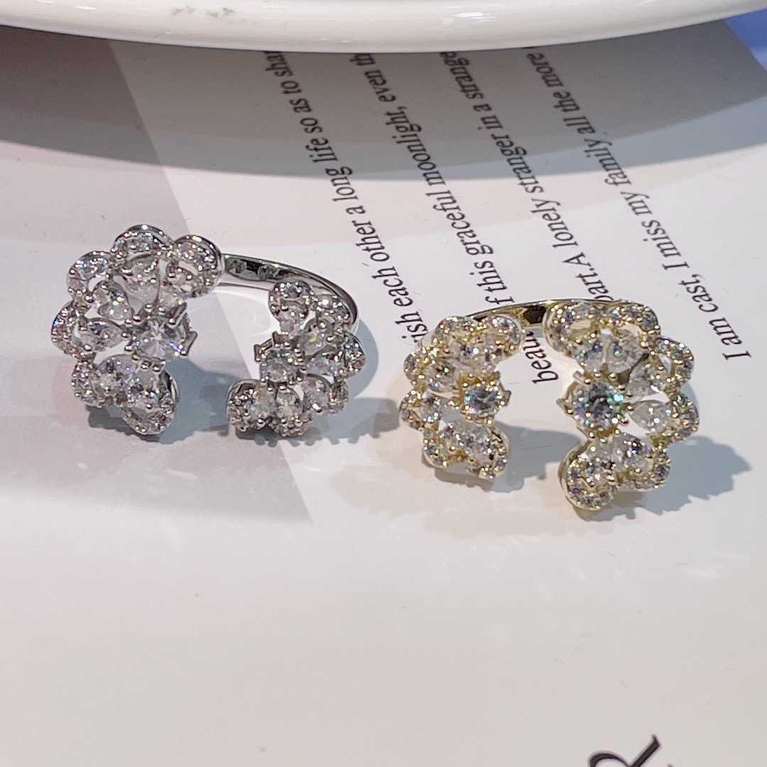 Cluster Rings Trendy Luxury Geometry Cubic Zircon Engagement Finger Rings For Women Wedding DUBAI Bridal Adjust Ring J2122 G230228