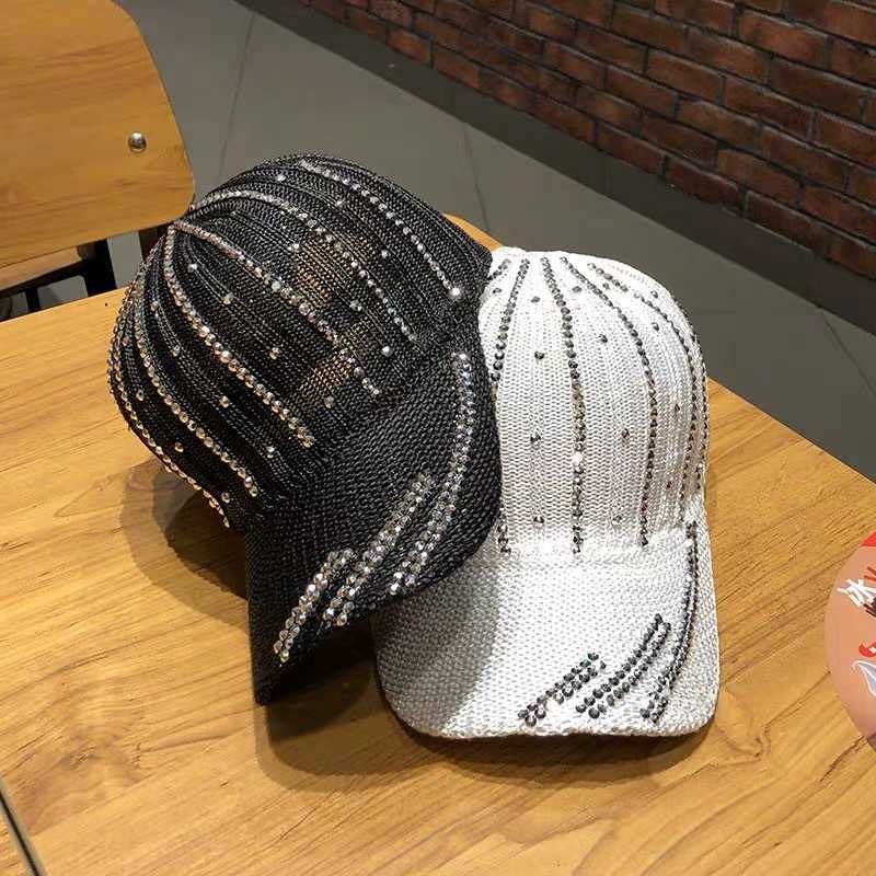 Rhinestone Hollow Breathable Women Baseball Cap 2020 New Female Outdoor Autumn Adjustable Embroidered Peaked Hat Summer Sunhat02