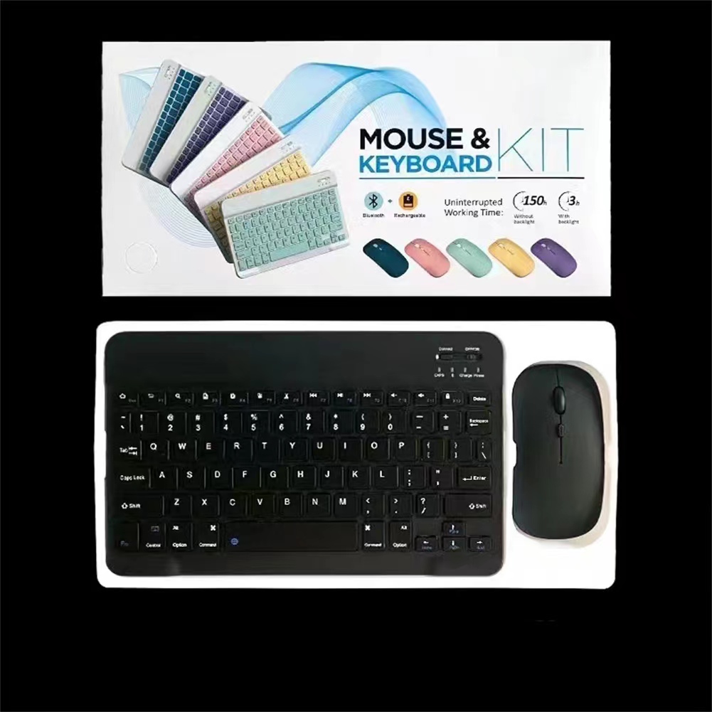Teclado Bluetooth sem fio e kit de mouse combos de 10 polegadas Mouse recarregável para tablet para smartphone