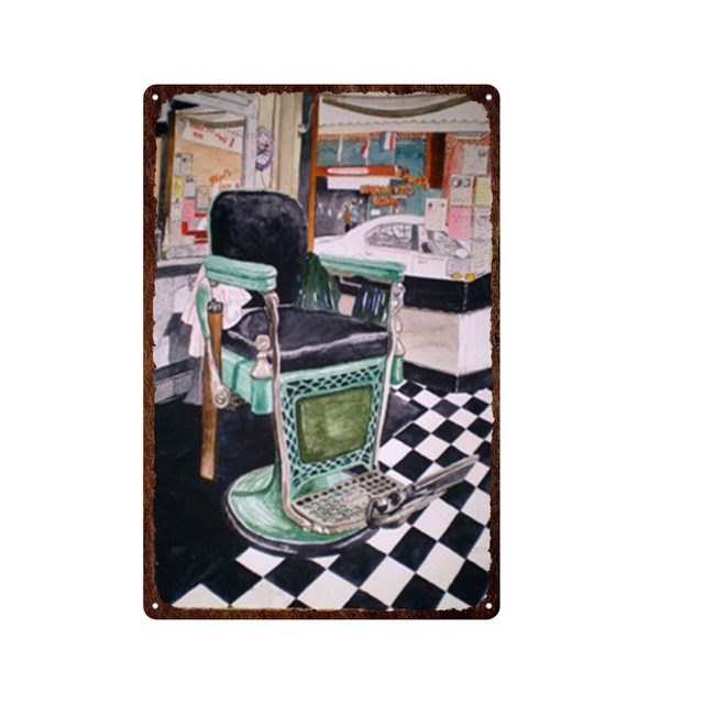 retro nuova arte pittura Capelli tagliati e rasati Segni di metallo Negozio di barbiere classico Poster in latta Decorazioni la casa Pub Club Pittura murale Targa personalizzata in latta Dimensioni 30X20CM w02