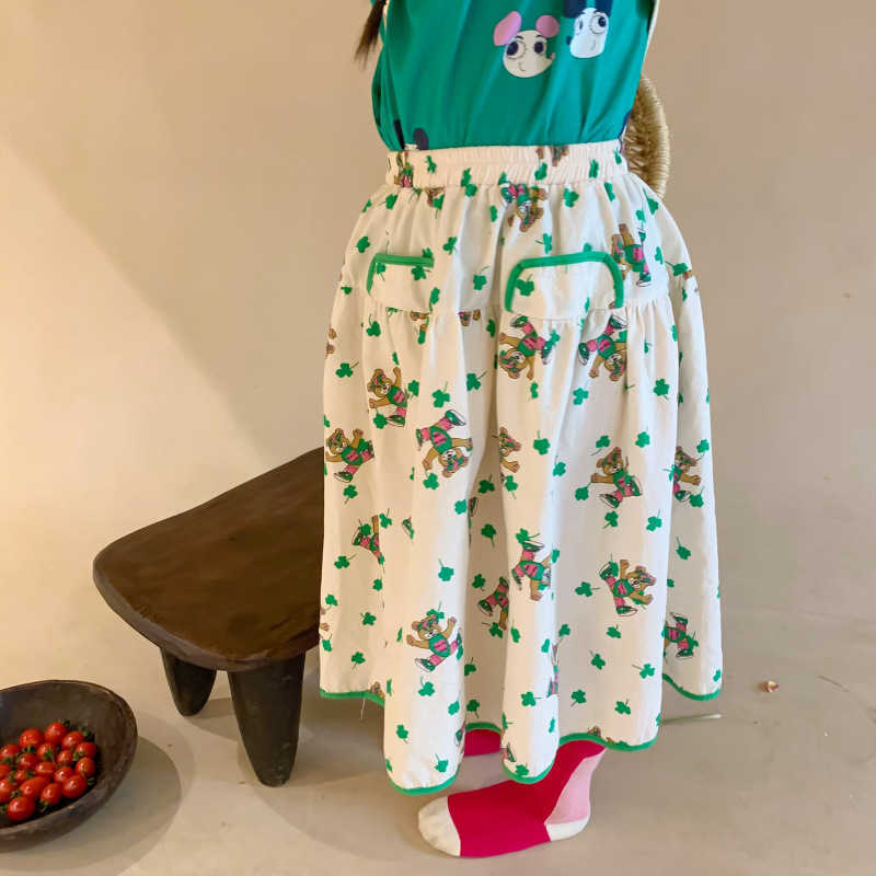 Skirts Girls spring cartoon skirts Korean style 2022 cute baby girl cotton casual skirts little princess 1-7Y T230301