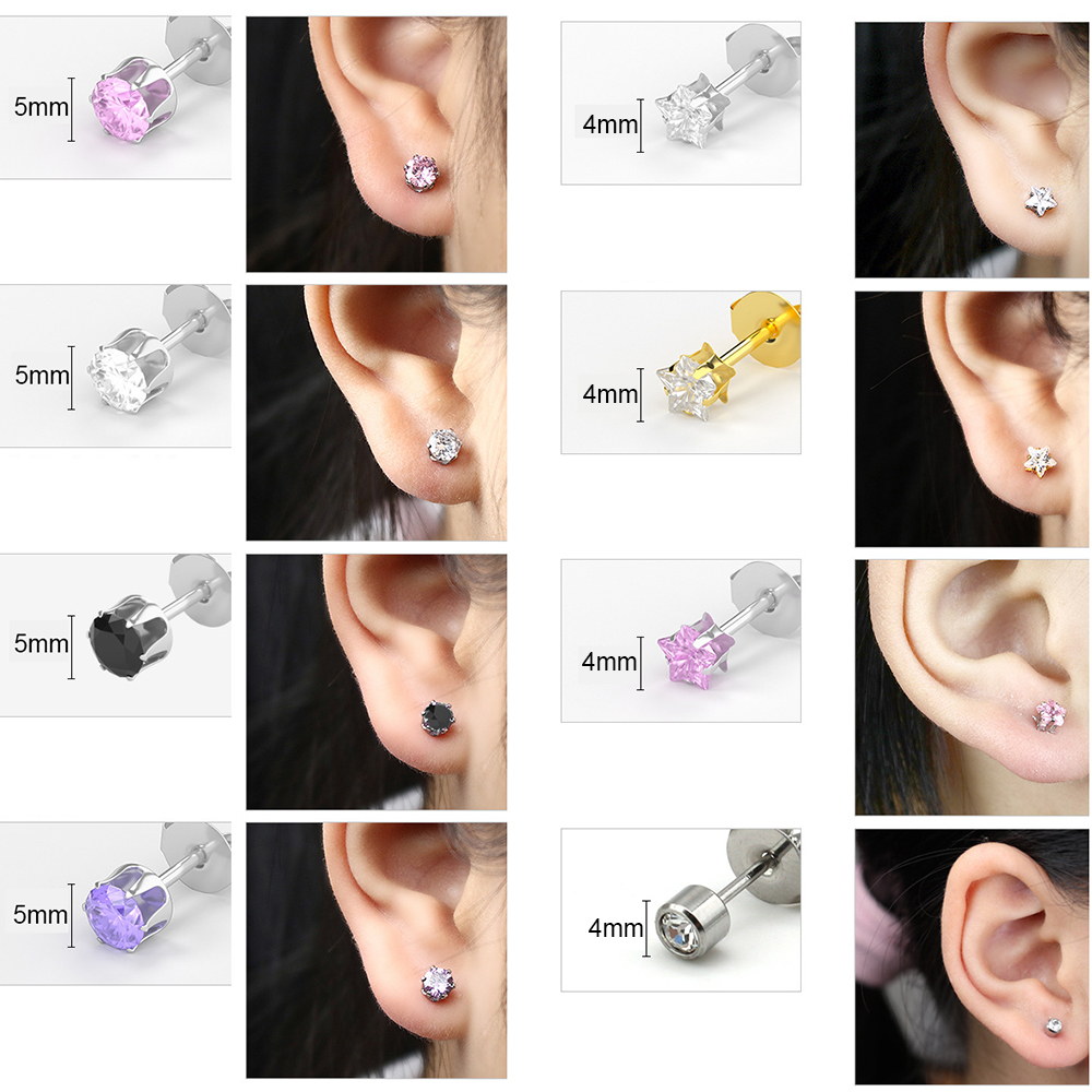 1/2/4 pièces jetable stérile oreille Piercing unité Cartilage Tragus Helix Piercing pistolet pas de douleur perceur outil Machine Kit goujon bijoux