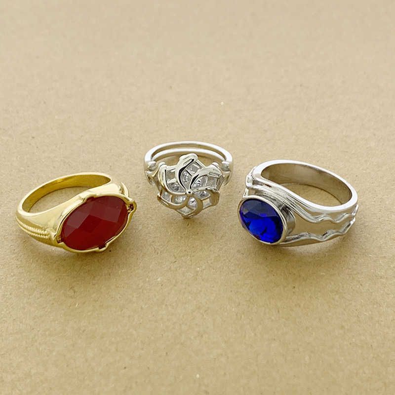 Cluster Rings LOTR Vilya Nenya Narya Elrond Galadriel Gandalf Ring Elf Three Rings Hobbit Fashion Jewelry Fan Gift G230228