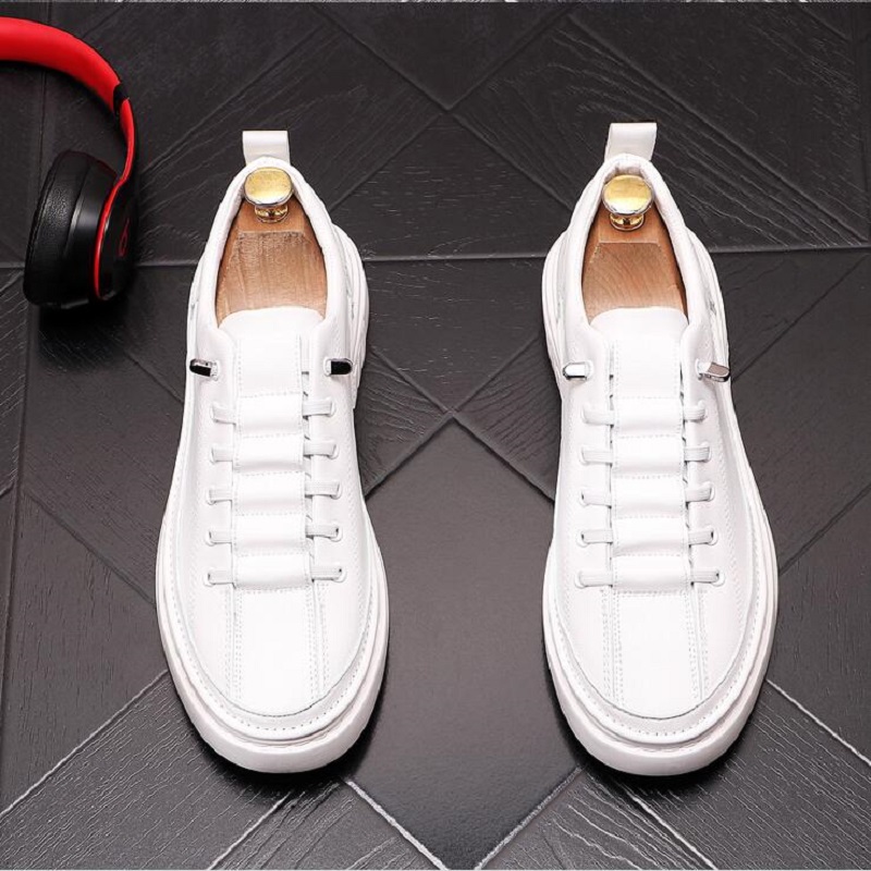 Men Little White Shoes Casual Hip Hop Sneakers Flats Board Shoes Breathable Loafers Chaussure Homme D2A29