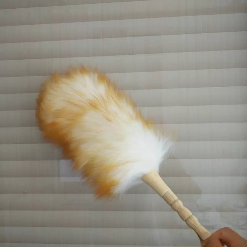 Hot Sale Pure Lampswool Duster Beech Handle Household Cleaning Dusters Housekeeping cleaning tool feather duster wholesale and 