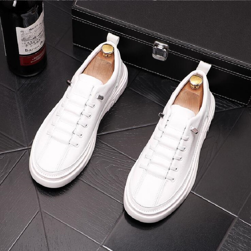 New Men's Flats Shoes Fashion White Blue Casual Trend Low Help Men Comfortable Safety non-slip D2A29