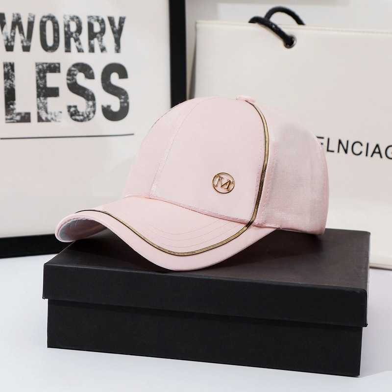 Ball Caps New Women Baseball Cap Female Solid Color Outdoor Adjustable White Pink Black Embroidered Women's Hats Summer Letter M/D SunhatJ230228