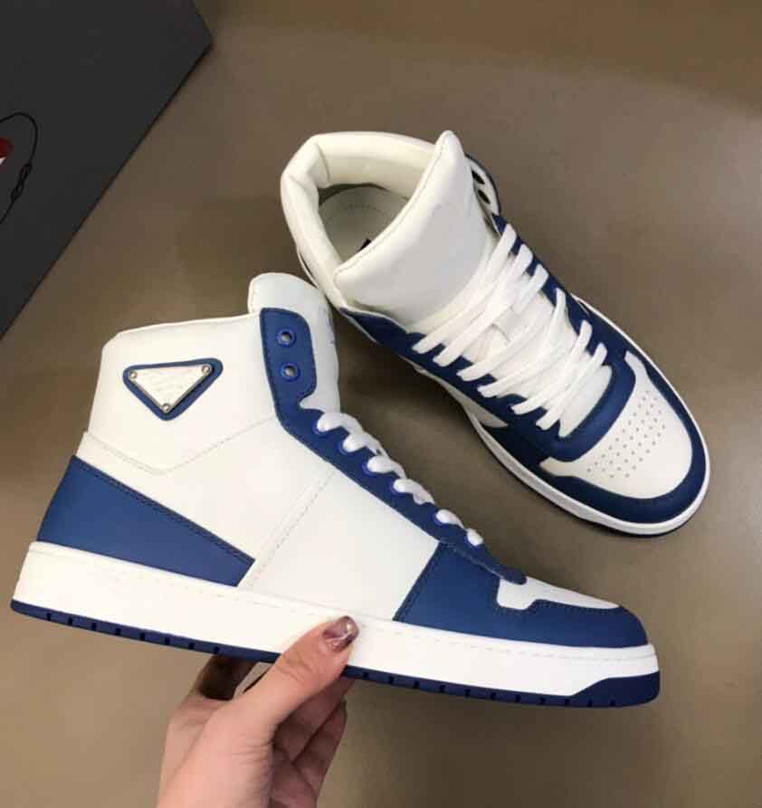 High Top Downtown Runner Sports Shoes Men Rubber Sole Fabric Patent Leather Sneakers Men's Wholesale Discount Trainer With Box