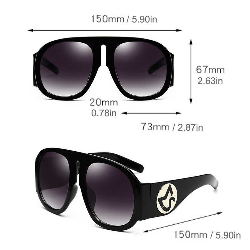 Sunglasses HBK Luxury Celebrity Sunglasses Women Men Retro Oversized Oval Sun Glasses Hip Hop Style High Quality Big Frame Brown Gray LensJ230301