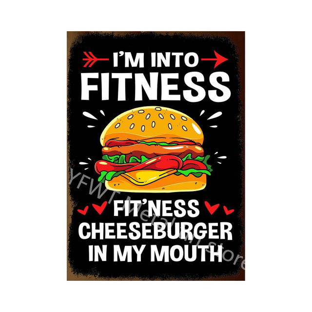 Fast Hamburger Art Peinture Desserts Boutique Affiche Pain Métal Tin Sign Fer Peinture Décor Pour Restaurant Plaque Plaques Personnalisées Art Sign Taille 30X20CM w02