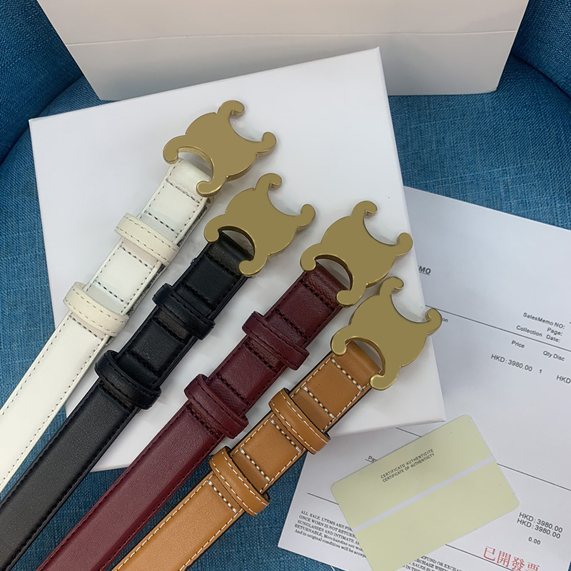 Luxury Designer Belts For Women Mens Fashion Genuine Leather Belt Classic Letter C Smooth Buckle Waistband Ceinture 2.5cm Width 2303011BF