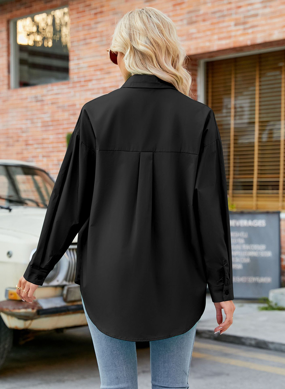 Women Dressy Button Down Shirts Candy Color Casual Long Sleeve Cotton Loose Fit Collared Work Blouses Tops