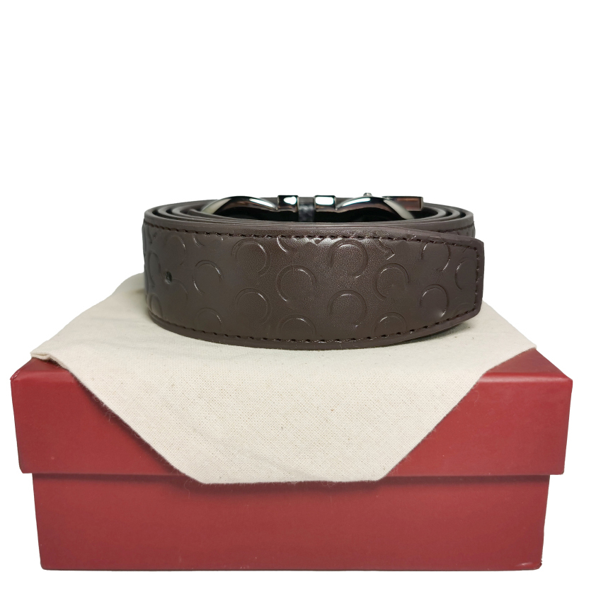 Cinturón de cuero reversible liso para hombre Cinturones de diseño 3 Cinturón de 5 cm de ancho Tamaño de caja 105-125CM233l