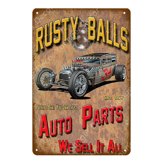 Retro American Car cartel de hojalata Letreros de metal Pub Bar Room Decoración de garaje Vintage man cave Decoración para el hogar Hot Rods Races Poster Etiqueta de la pared decoración Tamaño 30X20CM w02