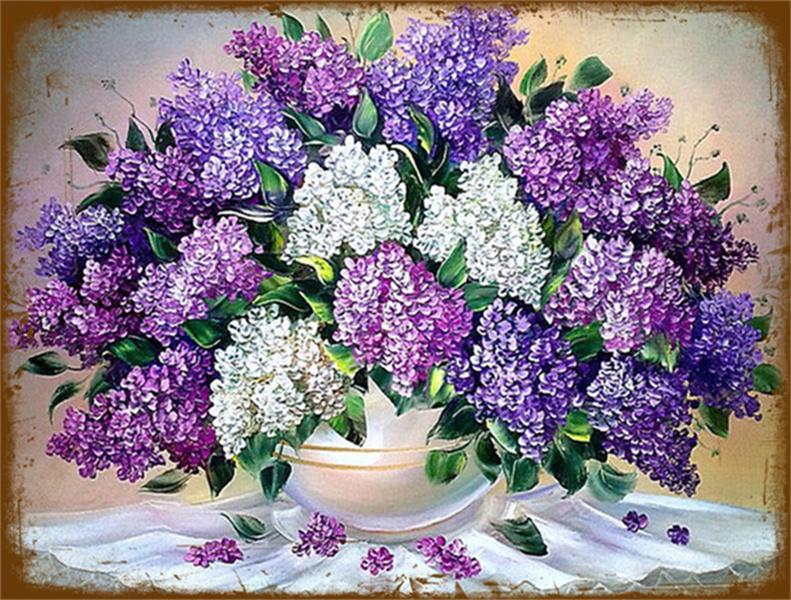 Pittura artistica con fiori lilla Targa in metallo Targa retrò Vintage Fiore viola Targa in metallo Decorazione da parete soggiorno Giardino Cucina Arte Pittura in ferro Dimensioni 30X20CM w02