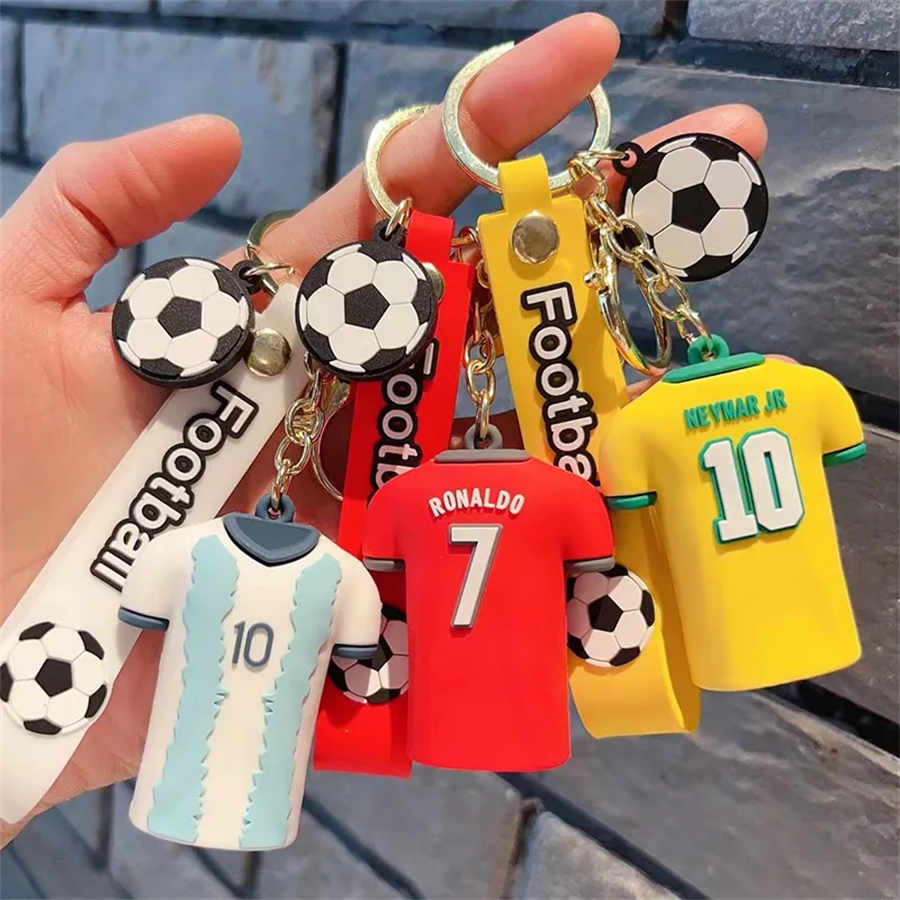 Anime Soccer Star Peripheral Characters Figures KeyRing Cute Keyschain Jersey Cartoon Bag Charms Decorations