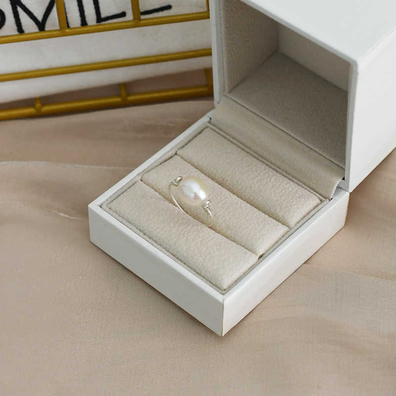 Anelli a grappolo ASHIQI Anello con perla barocca naturale Anello in argento sterling 925 Gioielli di moda da sposa le donne G230228