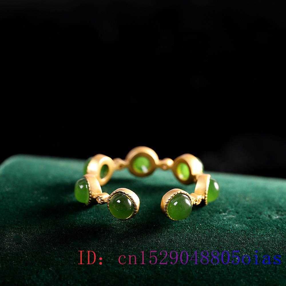 Cluster Rings Green Jade Rings for Women Charms Jewelry Designer 925 Silver Talismans Gift Naturliga justerbara ringgåvor Gemstone Gemstones G230228