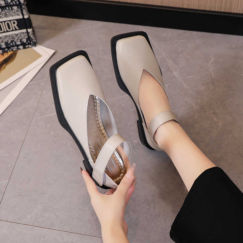 Dress Shoes 2022 Women Flats Women Luxury Slides Shoes Loafers Female Mule Pantofle Cover Toe Designer Mules Flat Soft Basic Rome Sanda L230302