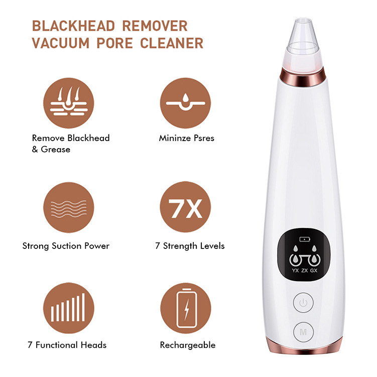 USB Charging Blackhead Remover Face Pore Vacuum Skin Care Acne Pore Cleaner Pimple Removal Vacuum Suction Tools