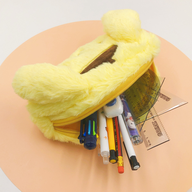 Fashion Girls Fuzzy Pencil bag Girl Kuromi Melody Make up Bag Princess Accessories Zipper bags big Capacity