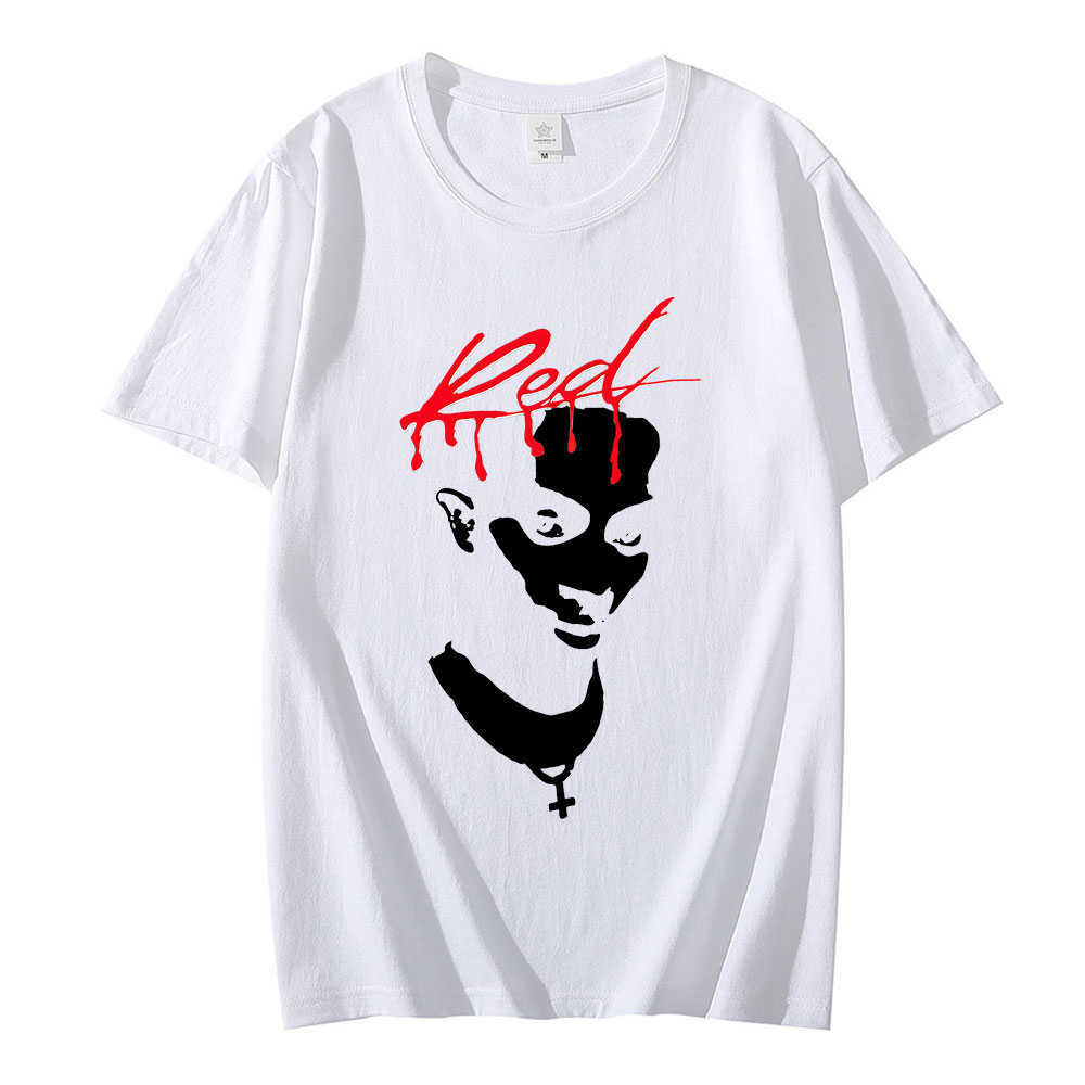 Herr-T-shirts Klassiska Playboi Carti Musikalbum Rödtryck T-shirt Vintage 90-tals Rap Hip Hop T-shirts Modedesign Casual Oversized Toppar Hipster W0224