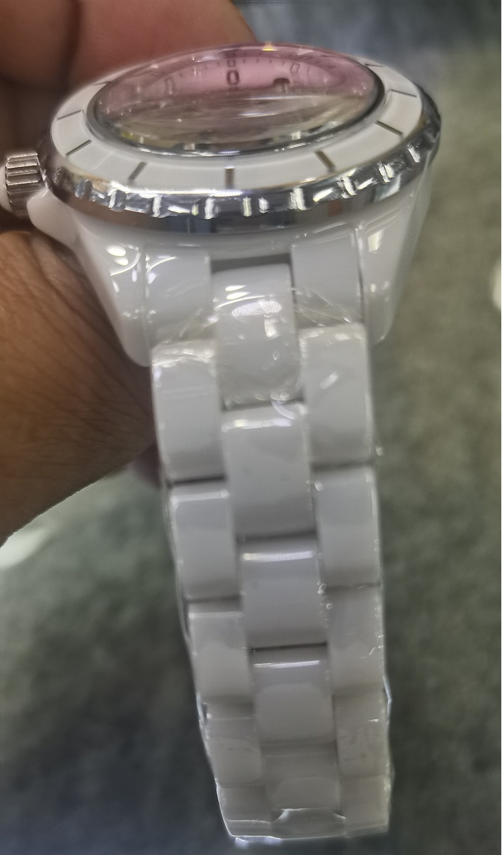 Fashion women's quartz watch 36mm dial electronic sports movement pink face advanced ceramic luxury electronic watch