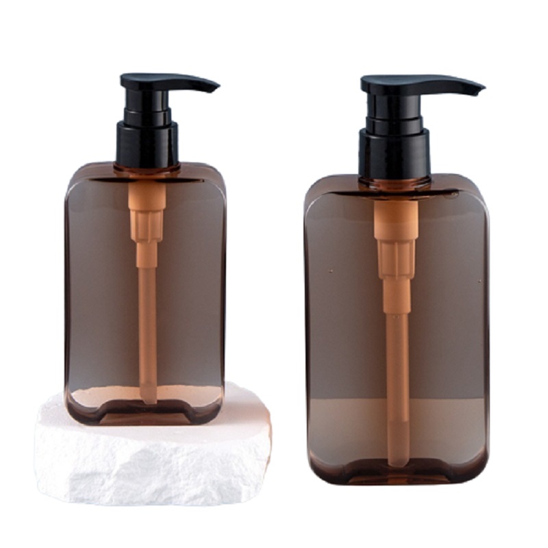 200ML 300ML Packing Empty Plastic Bottle Clear Square Brown PET Black Lotion Press Pump Refillable cosmetic Portable Packaging Container