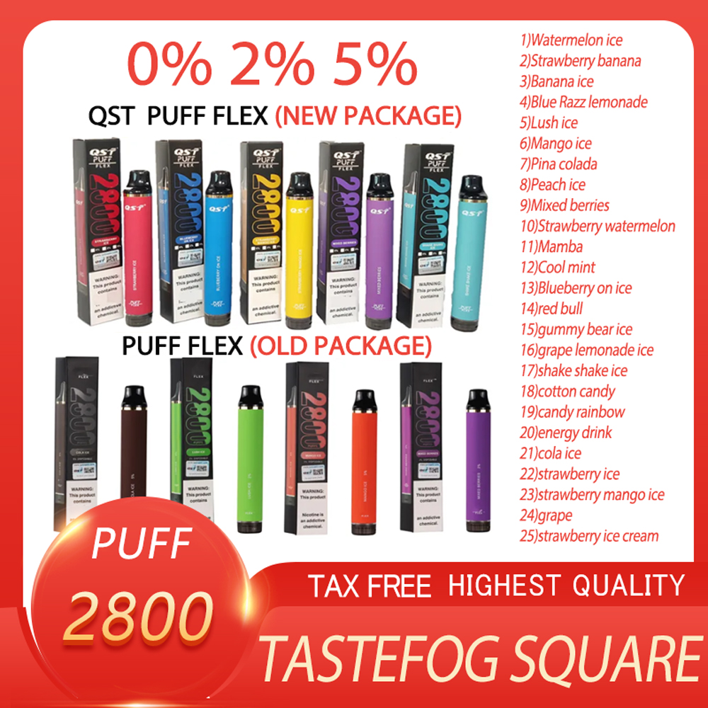 Original Puff Flex 2800 puffs 0%2%5% e cigarettes disposable vape desechable pods device kits 1000mah battery pre-filled 8ml vaporizer vaper newest packing