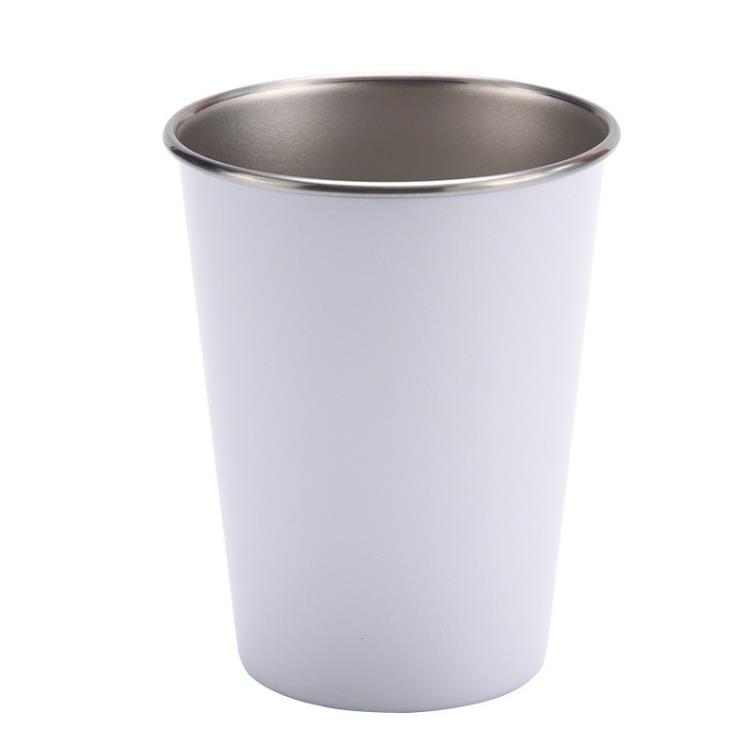 Sublimation Blank Tumbler Stainless Steel Pint Glass 17oz Cone Metal Beer Cup Stackable Unbreakable Drinking Mugs White Water Container DIY SN5161