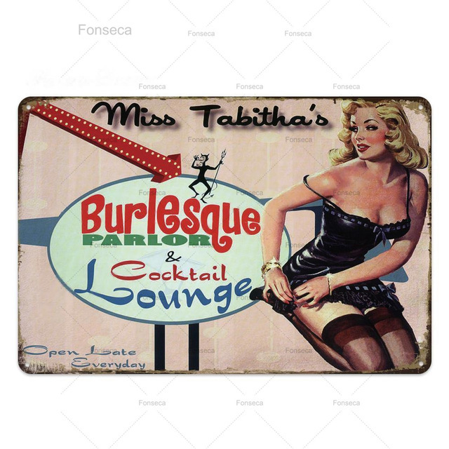 Pin Up Girl Metal Painting Sign Plaque Metal Vintage Metal Poster Sexy Tinne Sign Wall Decor voor Bar Pub Club Man Cave Retro -borden 30x20cm W03