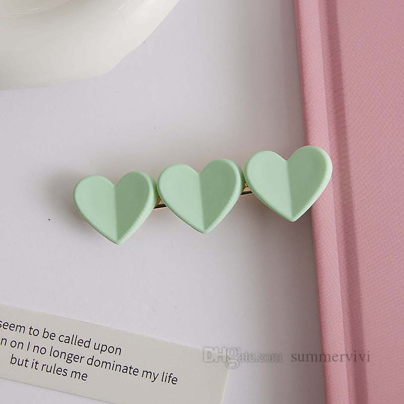 INS Ribbon children hair accessories girls candy color love heart princess hairpins sweet kids birthday party barrettes Z0557