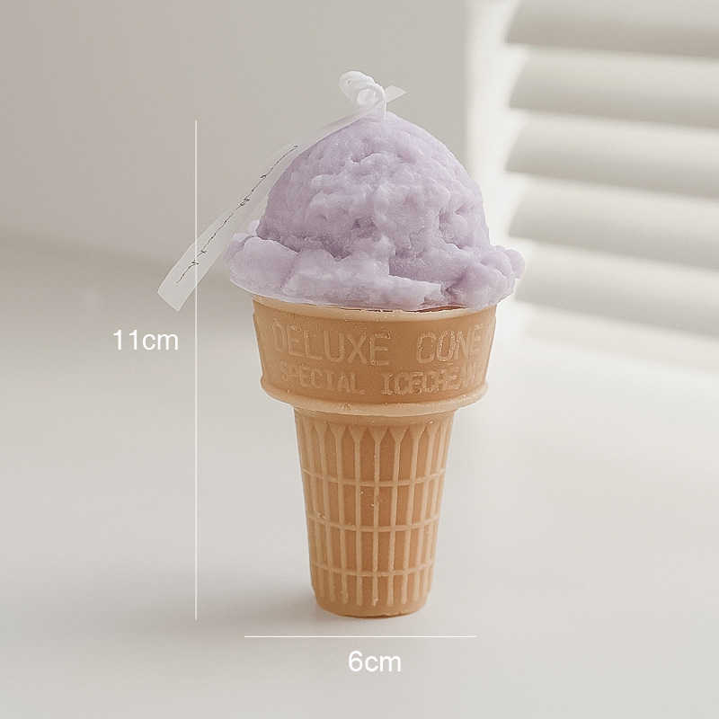 限られた時間を提供するアイスクリームコーン手作りのクリエイティブバースデーギフトの香りのデザートキャンドルデコレーション